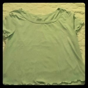 Turquise short sleeve croptop